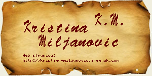 Kristina Miljanović vizit kartica